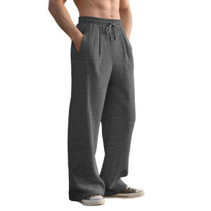 กางเกงขายาวลำลองผู้ชายสไตล์ยุโรปอเมริกัน เอวกลาง ทรงหลวม ขาตรง ลายทางแนวตั้ง ระบายอากาศได้ดี ทรงขากว้าง เหมาะสำหรับเดินป่าและกิจกรรมกลางแจ้ง - Product Image 3