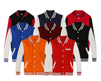Conception personnalisée Chenille Broderie Logo Patch Hommes Baseball Veste Manches Longues Sport Travail École Porter Letterman Varsity Veste