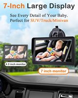Caméra de sécurité pour bébé de 7 pouces pour les voyages en famille, écran LCD haute clarté pour surveiller les enfants à l'arrière de la voiture