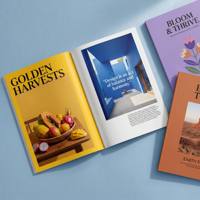 Catálogo de Lujo Impreso a Todo Color con Tapa Dura Cuadrada Personalizada, Lookbook para Diseño Arquitectónico y de Marca