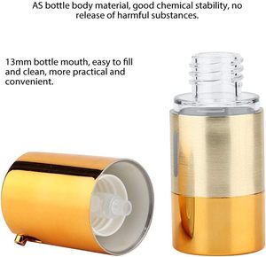 Flacon pompe airless de luxe en plastique pour cosmétiques 30ml, bouchon doré dépoli, estampage à chaud, vente en gros - Product Image 4