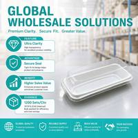 Boîte d'emballage rectangulaire longue en plastique transparent avec base blanche pour sandwichs, toasts et gâteaux roulés