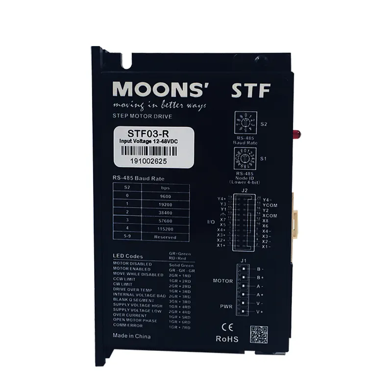 MOONS 3a 6a 10a DC 24-75V closed loop stepper drive RS-232 Q program cnc stepper motor drive