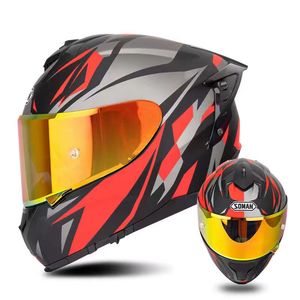 Casque de moto unisexe pour la course, respirant, à double visière, intégral, pour la conduite en extérieur - Product Image 4