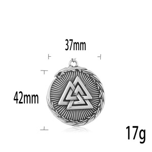 Collar Vikingo con Colgante Triangular de Acero Inoxidable, Geométrico, Unisex, 280757 - Product Image 4