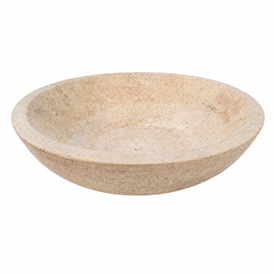อ่างล้างมือแบบติดผนังหินธรรมชาติหรูหราจาก Poulars Wholesale พร้อมฐานหินอ่อนสีเบจ - Product Image 3