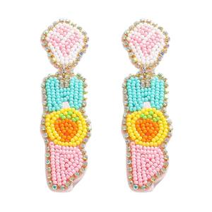 Ohrringe Frauen Luxus Farbe Perlen hand gefertigte Hasen-inspirierte baumeln Ohrringe für Ostern, Frühling und festliche Anlässe und Party - Product Image 1