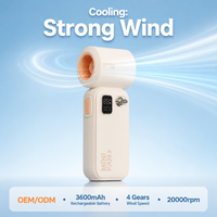 Ventilateur portable pliable électrique rechargeable par USB avec affichage numérique - Utilisation en extérieur et à domicile, design léger