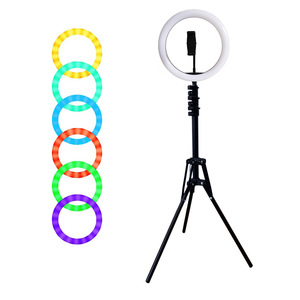 Anneau de selfie Offre Spéciale 26cm 10 pouces RVB <span class=keywords><strong>pas</strong></span> <span class=keywords><strong>cher</strong></span> prix anneau lumineux avec trépied anneau de selfie - Product Image 1