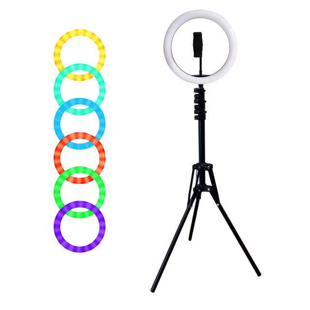 Hot Sale 26cm 10inch RGB  Cheap Price Selfie Ring Light With Tripod Stand  Selfie Ring