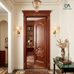 GA-02F Golden Aero - Puertas de Entrada Circulares Curvadas de Madera Maciza Contemporánea, Diseño de Lujo Personalizado, para Villas - Product Image 2