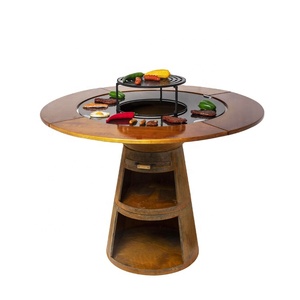 Vente en gros Barbecue d'extérieur en bois personnalisé en acier corten Foyers à bois d'extérieur avec barbecue <span class=keywords><strong>Plancha</strong></span> - Product Image 6