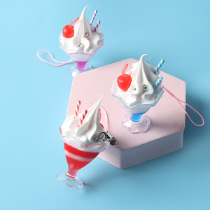 PVC simulated ice cup, shaved ice, snow-topped dessert, ice cream ornament, sundae, food prop, ice cream <b>keychain</b> - Product Image 3