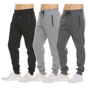 <b>Men's</b> Formal Breathable Eco-Friendly Fleece <b>Cargo</b> Zipper Pocket Plus Size Cotton Loose <b>Jogger</b> Sweatpants Drawstring OEM Service - Product Image 2