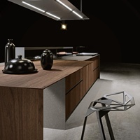 Meubles d'îlot de cuisine modernes en bois, designs de luxe personnalisés PA