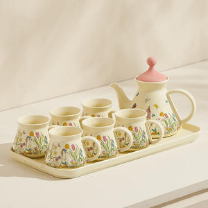 Ensemble de tasses à café et à thé de luxe pour la maison, emballage cadeau, style campagnard mignon, ensemble tasse et assiette pour la maison - Product Image 4