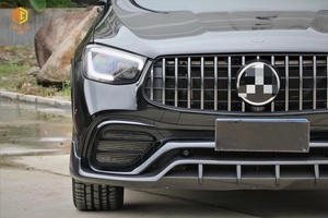 Lèvre de pare-chocs avant en fibre de carbone noire pour <span class=keywords><strong>Mercedes</strong></span> Benz GLC63S GLC250 300 350 GLC43 AMG Sport Utility 4 portes 2019-2021 - Product Image 3
