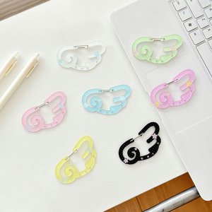 Vente en gros Spot Wave Point Wing Star Mousqueton d'alpinisme, Pendentif en acrylique transparent motif dessin animé, Porte-clés, Sac à paillettes - Product Image 2
