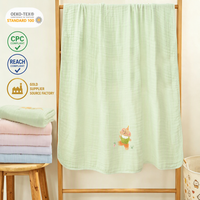 Serviette de bain pour bébé en coton mousseline de bambou, 6 couches, carrée, 43x43 pouces, douce, absorbante, pour nouveau-né de 0 à 12 mois, serviette de bain pour tout-petit