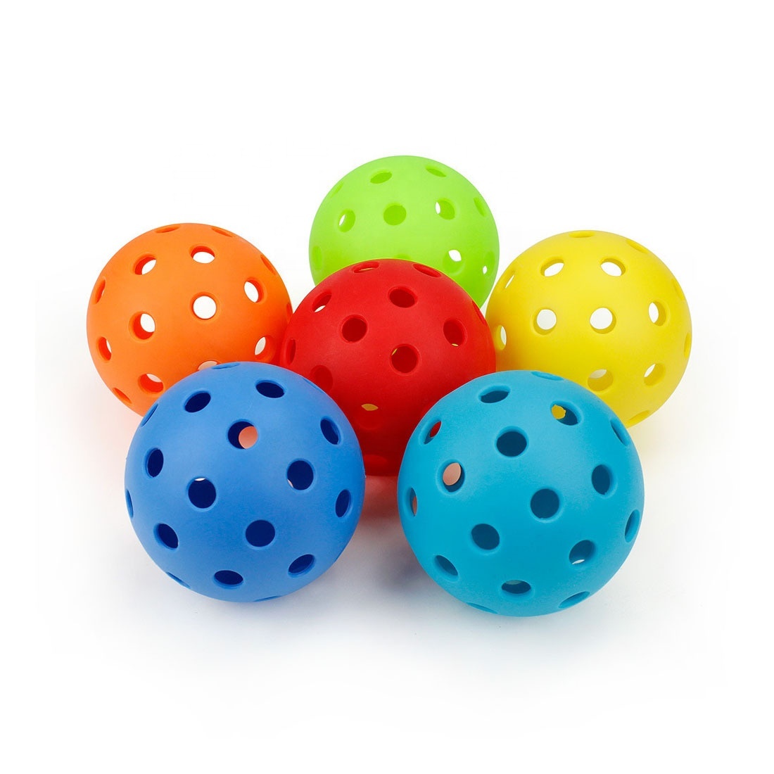 Wholesale 72mm Durable PE Material Training Pickleballs 26/40 Holes Customizable Pickleball Equipments