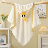Factory Price Children's Hooded Towel Soft Absorbent Polyester Bathing Towel Velvet Coral Fleece for Baby's Bathroom