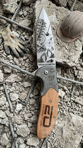 Couteau à <span class=keywords><strong>lame</strong></span> fixe 01 Full Tang avec manche en <span class=keywords><strong>bois</strong></span> massif, cadeaux de chasse personnalisés pour les Braves, différents étuis en cuir, couteau de bushcraft - Product Image 5