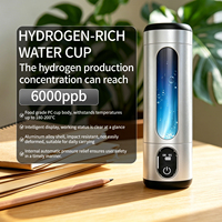 Bouteille d'eau hydrogénée portable rechargeable par USB, technologie SPE PEM, générateur d'eau riche en H2 à haute concentration, 250 ml, pour l'extérieur