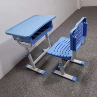 Ensemble de collège élémentaire Table en plastique Mobilier de salle de classe Chaise d'étude et bureau pour étudiants et enfants Fabrication