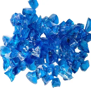 Chine Vente en gros <span class=keywords><strong>de</strong></span> roches en <span class=keywords><strong>verre</strong></span> concassé recyclé couleur roche pour foyer foyer à gaz paysage jardin décoration finisseur - Product Image 4
