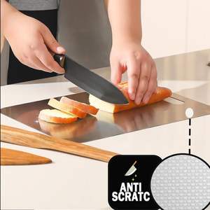 Nouvelles planches à découper à motif granulaire en acier inoxydable 304 double face ANTI-RAISSEMENT résistantes aux rayures pour la cuisine - Product Image 5