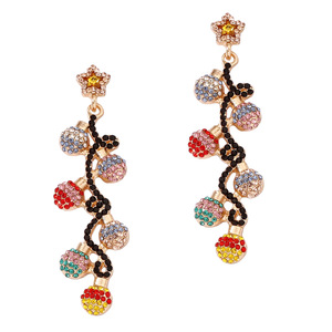Pendientes Colgantes de Lujo con Luces de Navidad y Pedrería Colorida, Lindos, Modernos, Versátiles, Nuevas Joyas Navideñas para Mujer - Product Image 6