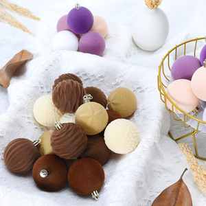 New 6cm 15Pcs Flocked Christmas Balls Multi Style Xmas <b>Tree</b> Hanging Ornaments Holiday Decor - Product Image 1