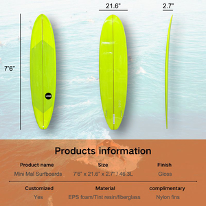 Papan Selancar Mid-Length 7'6 yang Dapat Disesuaikan, Terbuat dari PU Hard <span class=keywords><strong>Board</strong></span> dengan Resin PU untuk Surfing Berkinerja Tinggi, Kualitas Superior Mid-Length - Product Image 2
