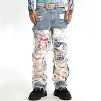 ROMWE Anime Solid Ripped Straight Leg Jeans  SHEIN ASIA