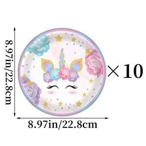 Pink <strong>Unicorn</strong> Theme Disposable Tableware Set Modern Girl Birthday <strong>Party</strong> <strong>Supplies</strong> Birthday <strong>Party</strong> Tableware - Product Image 6