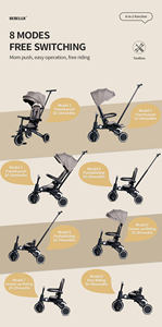 Triciclo ajustable certificado <span class=keywords><strong>BEBELUX</strong></span> EN71 para niños de 1 a 6 años, juguete duradero y seguro con ajuste personalizable - Product Image 6