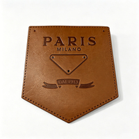 Patch en cuir PU personnalisé thermosoudé avec logo peint sur les bords, écologique, pour jeans, sacs, étiquettes, accessoires de vêtements à coudre, vente en gros OEM