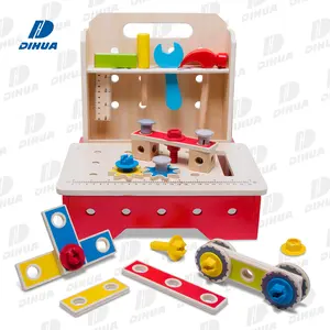 Wooden Toy Educational Repair Tool Kids Workbench Exercise Children's Hands on Ability Construction Assembly Wooden Toy Tool Set