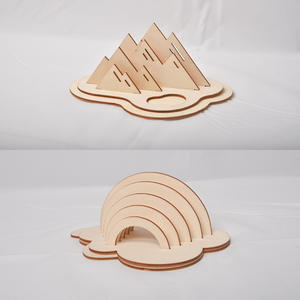 彩虹颜料套装和DIY木制涂色套件 - 用于制作色彩缤纷的彩虹装饰和工艺品的激光切割木制绘画套装 - Product Image 6