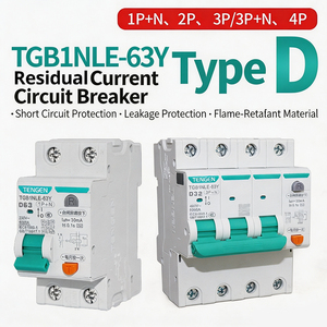 Disjoncteur TENGEN RCBO MCB <span class=keywords><strong>63A</strong></span> Courbe C 6kA <span class=keywords><strong>30mA</strong></span> 230V 1P+N 2P 3P 3P+N 4P Commutateur Basse Tension Distribution Électrique - Product Image 3