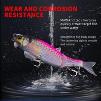 1 pièce Leurre Minnow Double Festival à coulée lente 220mm 112g, lancer extra-longue portée, avec hameçons en acier inoxydable pour la pêche