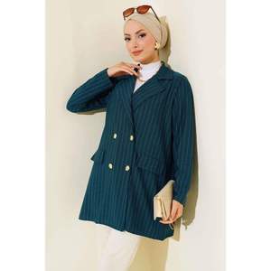 Giacca sportiva da <span class=keywords><strong>donna</strong></span> in crêpe <span class=keywords><strong>a</strong></span> <span class=keywords><strong>righe</strong></span> smeraldo - Product Image 5