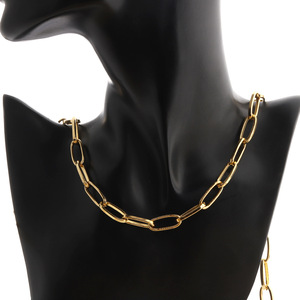 Chaînes en acier inoxydable E580 en gros, chaînes croisées dorées et argentées, grandes chaînes ovales personnalisées permanentes, DIY - Product Image 4