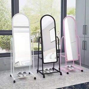 Miroir moderne debout de cadre de plancher de vente chaude avec le miroir debout de plancher de ménage de roue, miroir debout bon marché - Product Image 3