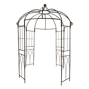 Industrial Modern Birdcage Shape Heavy Duty Metal <b>Powder</b> Coated Decorative Black Flower Arch Wedding Climbing Plant - Product Image 2