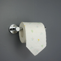 Ensemble d'accessoires de salle de bain modernes en acier inoxydable chromé poli, écologiques, à fixation murale, avec porte-brosse WC et porte-rouleau de papier toilette