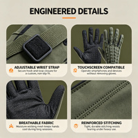 Gants tactiques antidérapants à écran tactile, doigts entiers, pour moto, cyclisme, escalade, sports de plein air