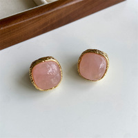 Bague en quartz rose électroplaqué au design français de niche pour femme, style vintage tendance, avec turquoise, pour l'index