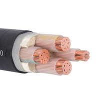 Voltaje medio Multi-Core cobre libre de oxígeno XLPE aislado XLPE forrado Flexible 185/1kV Cable de alimentación eléctrica tamaño