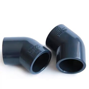 DN15 DN20 DN25 DN32 <span class=keywords><strong>DN50</strong></span> DN100 DN200 UPVC Raccords de tuyauterie coudés en <span class=keywords><strong>PVC</strong></span> à 45 degrés - Product Image 1